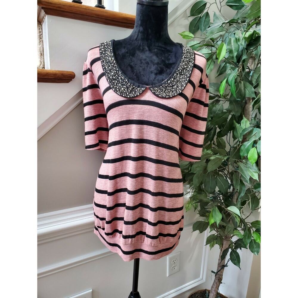 American Rag Cie Women's Rayon Short Sleeve Round Neck Casual Top Shirt Size 1X